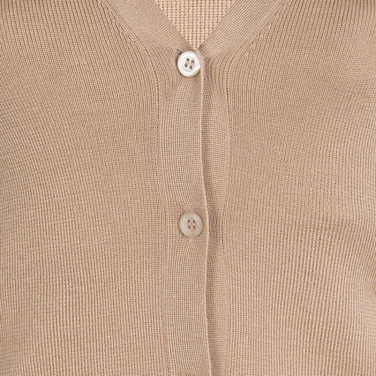 Pre Owned Prada Beige Knit Button Front Long Sleeve Cardigan M