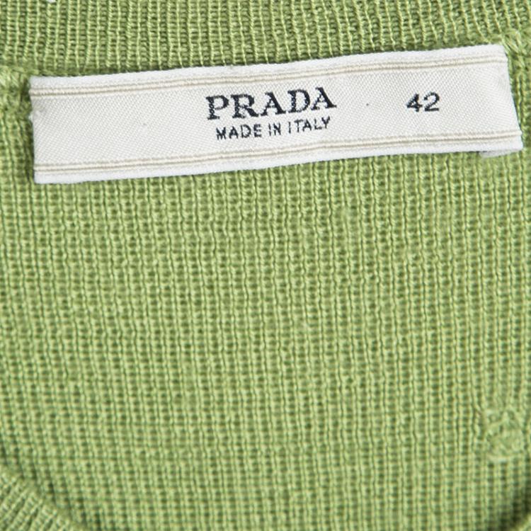 Pre Owned Prada Green Sleeveless Sweater M