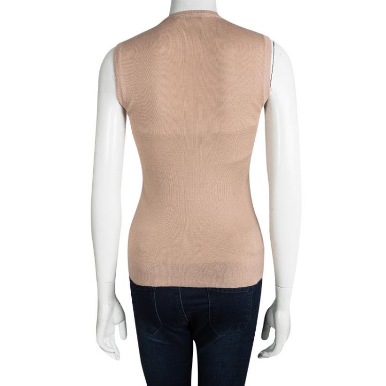 Pre Owned Prada Beige Sleeveless Sweater S