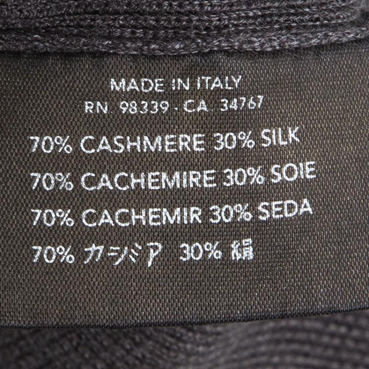 Pre Owned Prada Grey Knit Button Front Cashmere Cardigan S