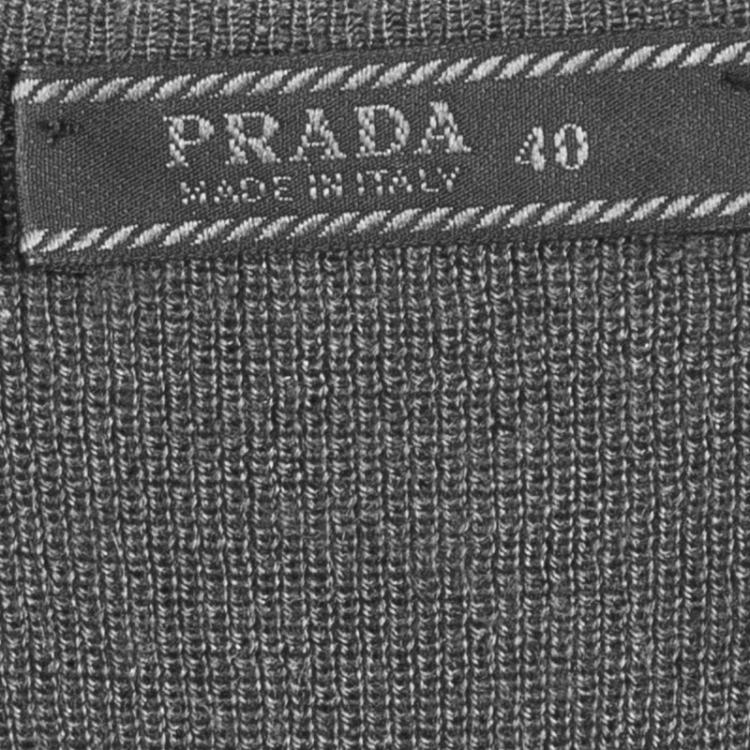 Pre Owned Prada Grey Cashmere Sleeveless Sweater S