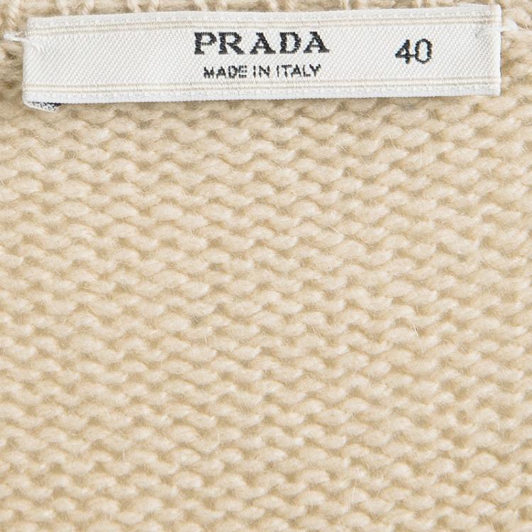 Pre Owned Prada Brown V-Neck Sweater S
