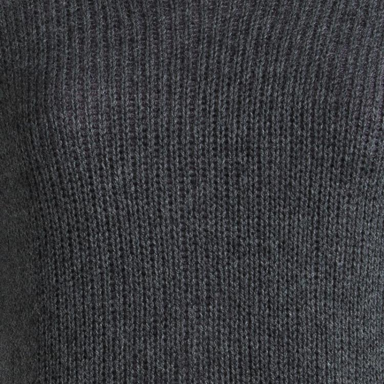 Pre Owned Prada Grey Cashmere Short Sleeve Sweater M