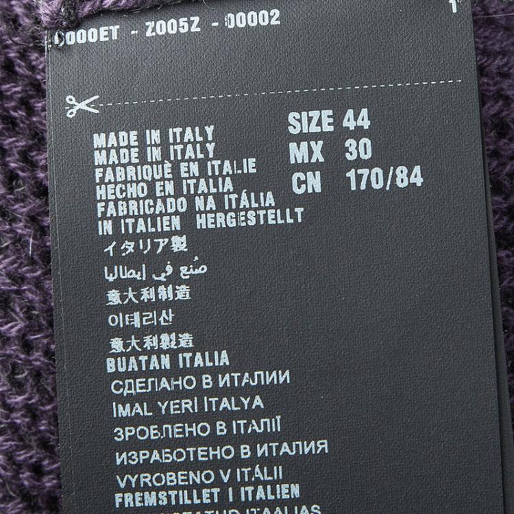 Pre Owned Prada Grey Cashmere Short Sleeve Sweater M