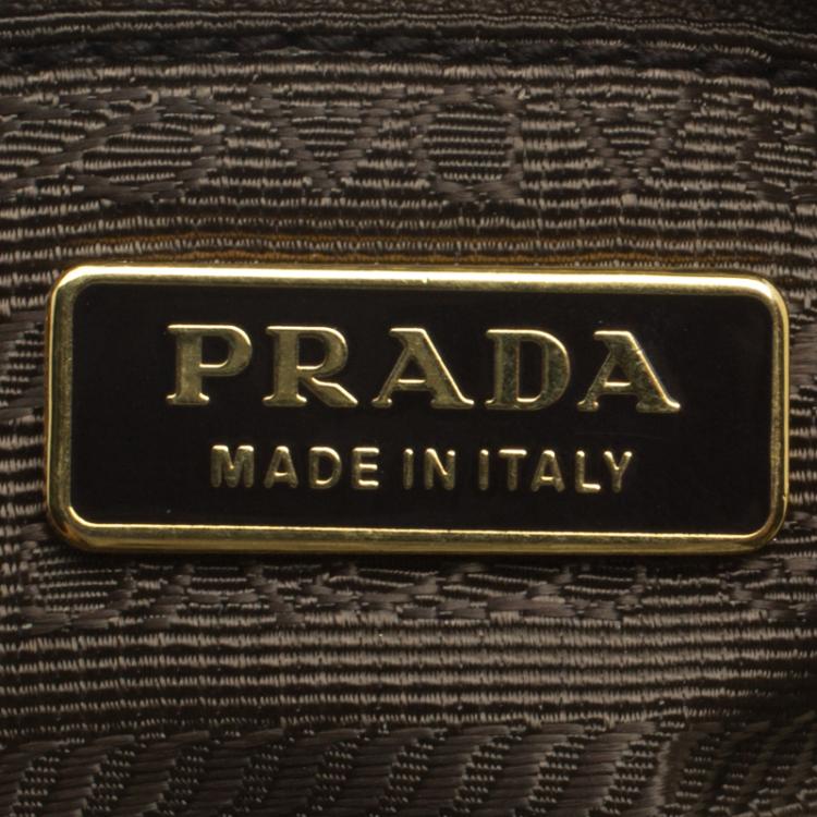 Pre Owned Prada Olive Green Nylon Wristlet Clutch
