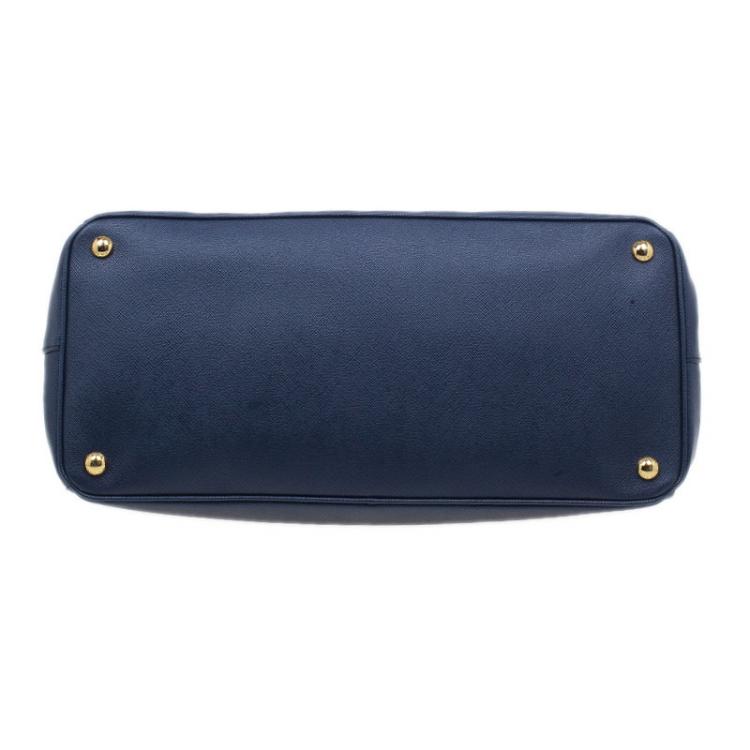 Pre Owned Prada Navy Blue Saffiano Lux Leather Large Tote Bag 