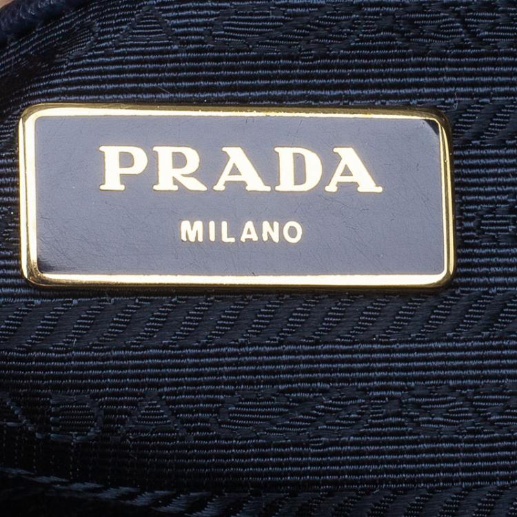 Pre Owned Prada Navy Blue Saffiano Lux Leather Large Tote Bag 