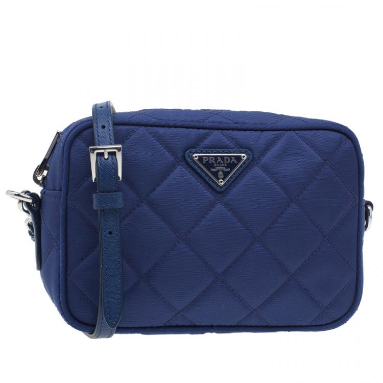 Pre Owned Prada Royal Blue Nylon Sling Bag
