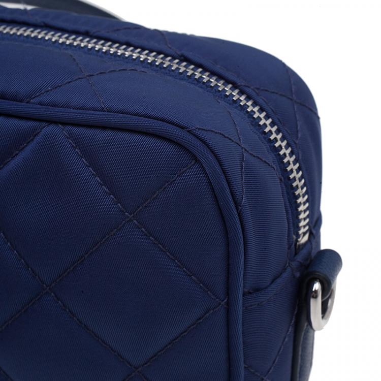 Pre Owned Prada Royal Blue Nylon Sling Bag
