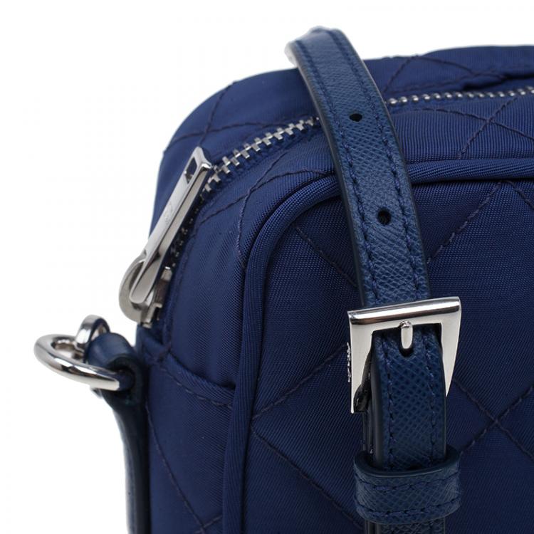Pre Owned Prada Royal Blue Nylon Sling Bag