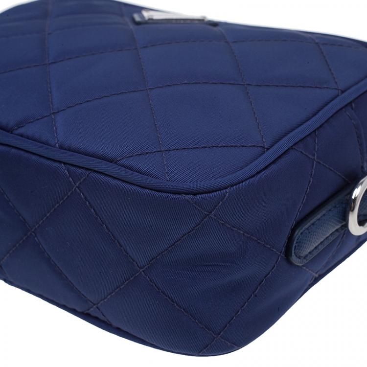 Pre Owned Prada Royal Blue Nylon Sling Bag