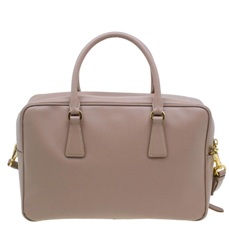 Pre Owned Prada Cammeo Saffiano Lux Leather Top Handle Bauletto Bag