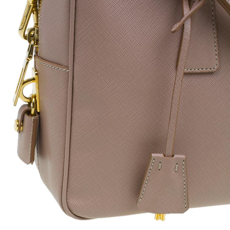 Pre Owned Prada Cammeo Saffiano Lux Leather Top Handle Bauletto Bag