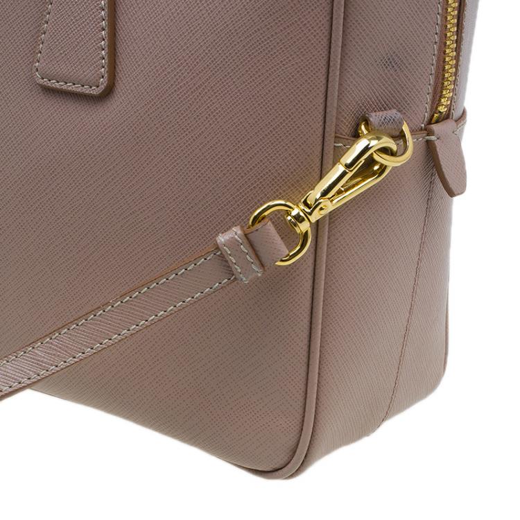 Pre Owned Prada Cammeo Saffiano Lux Leather Top Handle Bauletto Bag