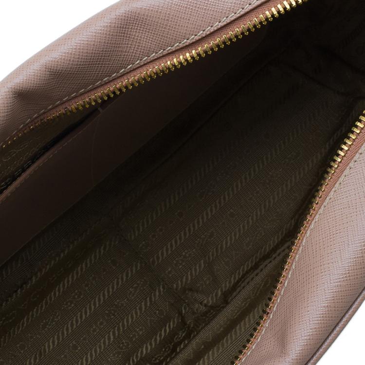 Pre Owned Prada Cammeo Saffiano Lux Leather Top Handle Bauletto Bag