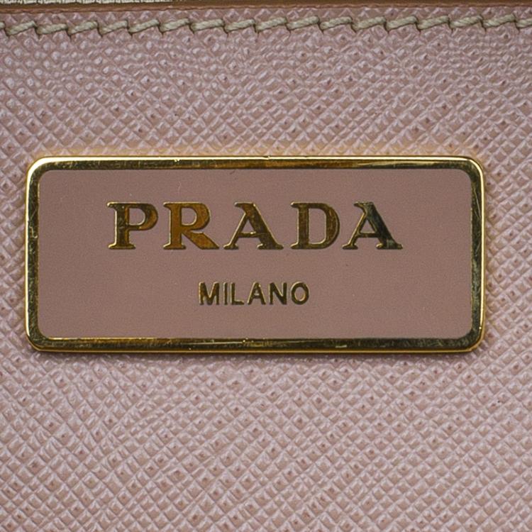Pre Owned Prada Cammeo Saffiano Lux Leather Top Handle Bauletto Bag