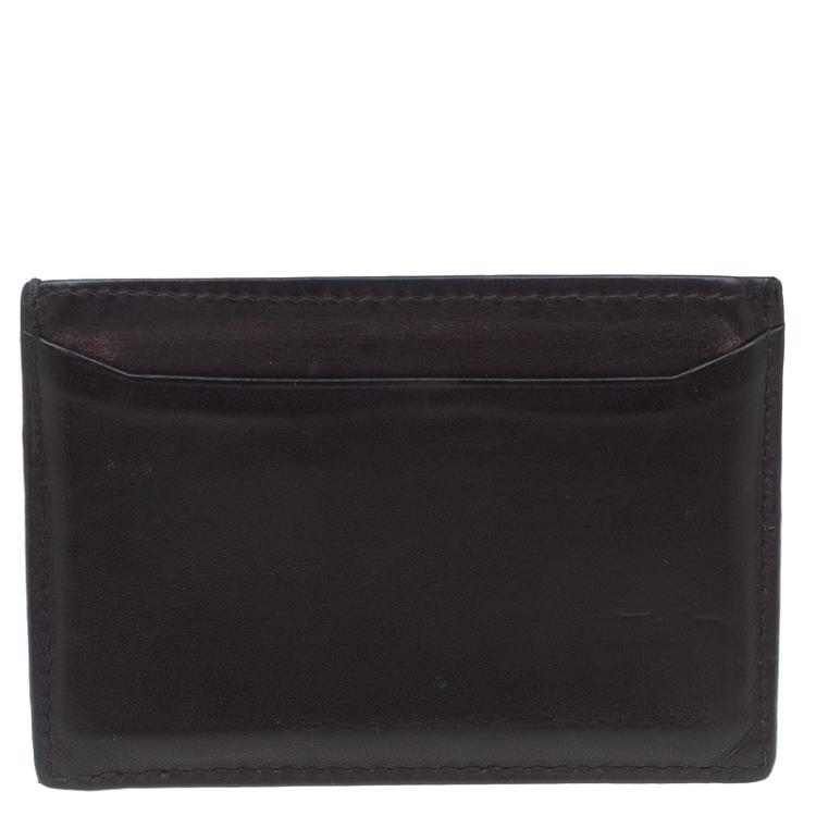 Pre Owned Prada Brown Logo Canvas Card Holder