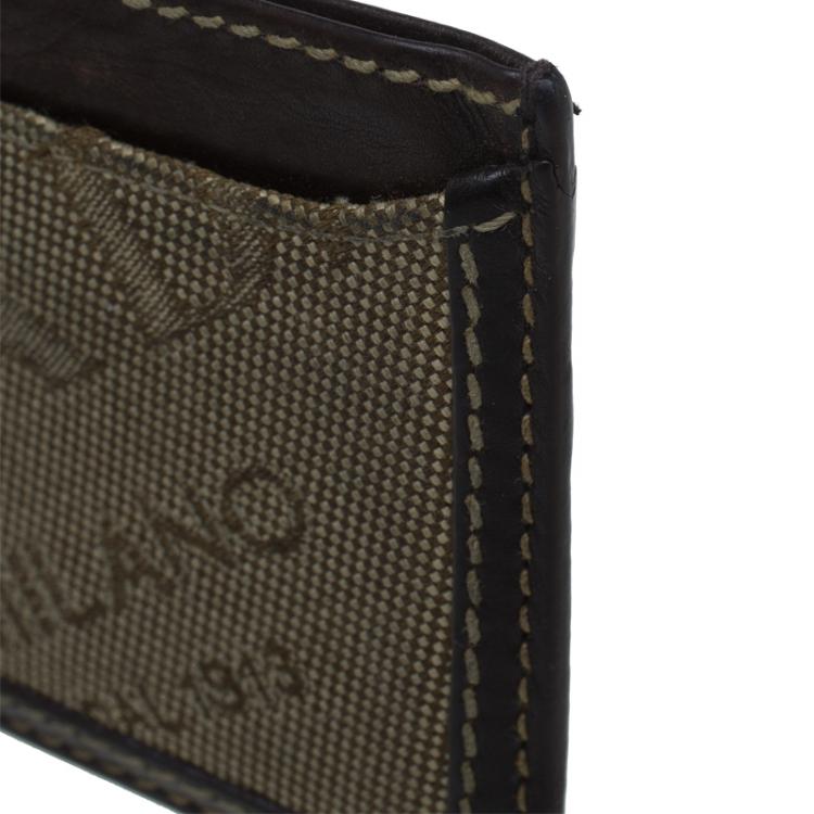 Pre Owned Prada Brown Logo Canvas Card Holder