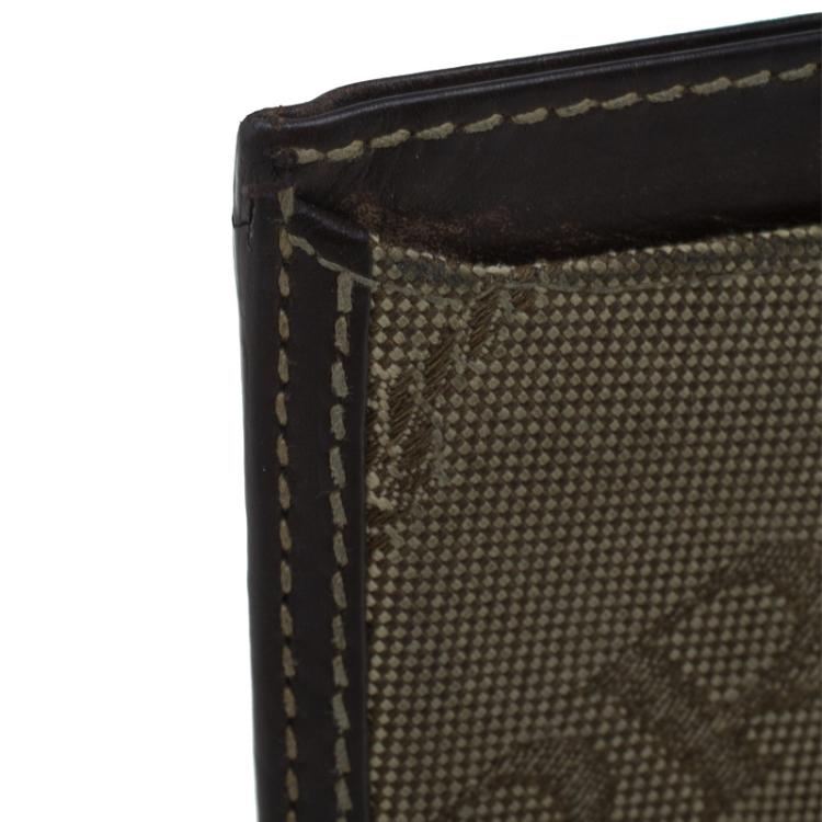 Pre Owned Prada Brown Logo Canvas Card Holder