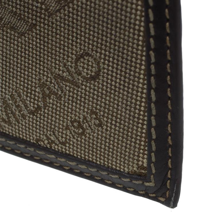 Pre Owned Prada Brown Logo Canvas Card Holder