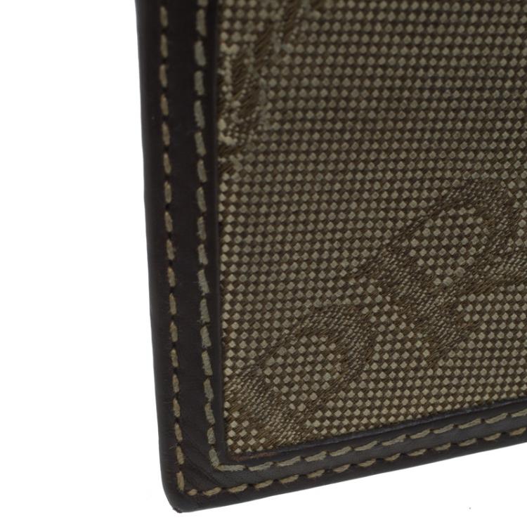 Pre Owned Prada Brown Logo Canvas Card Holder