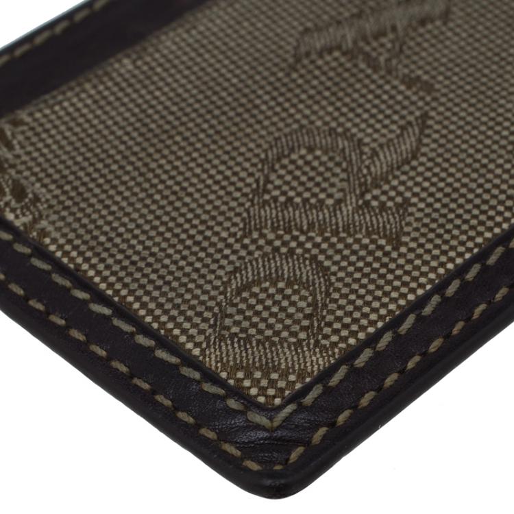 Pre Owned Prada Brown Logo Canvas Card Holder