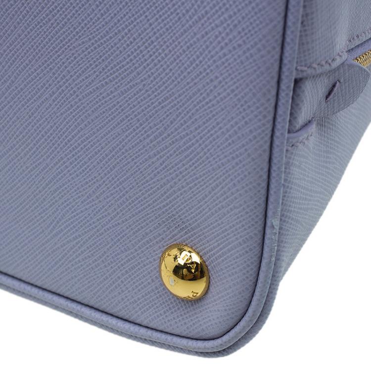 Pre Owned Prada Lilac Saffiano Lux Leather Medium Vernice Promenade Top Handle Bag