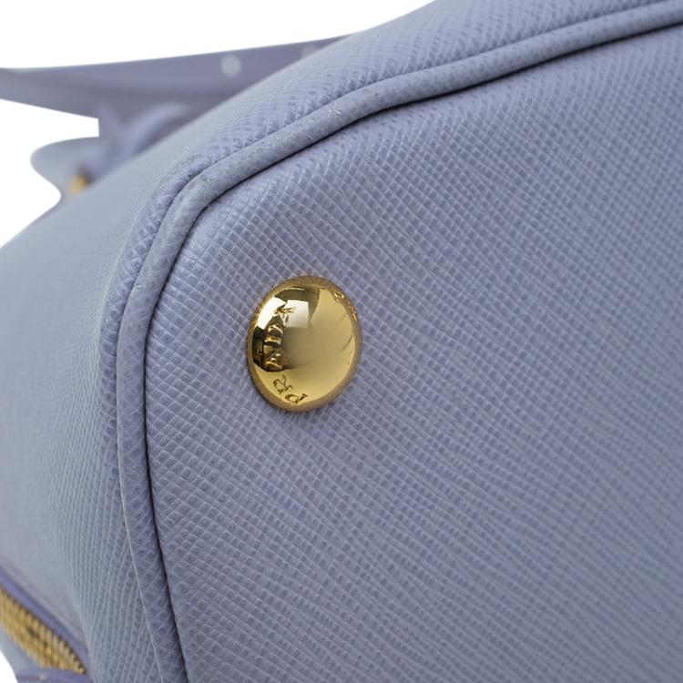 Pre Owned Prada Lilac Saffiano Lux Leather Medium Vernice Promenade Top Handle Bag