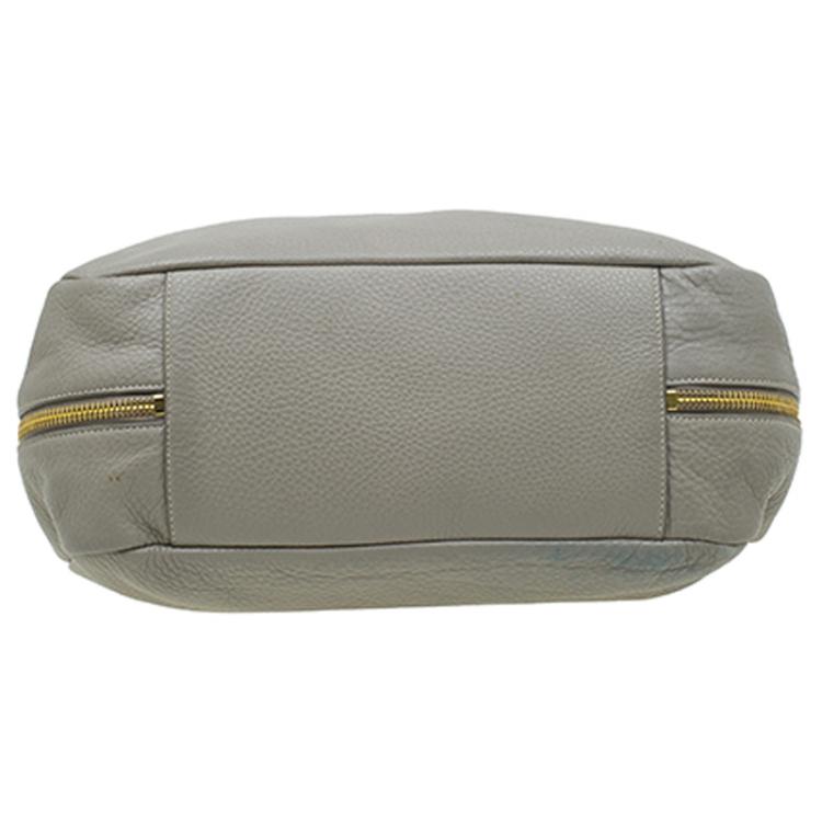 Pre Owned Prada Beige Vitello Daino Double Zip Pocket Hobo