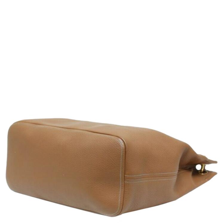 Pre Owned Prada Brown Vitello Daino Leather Hobo