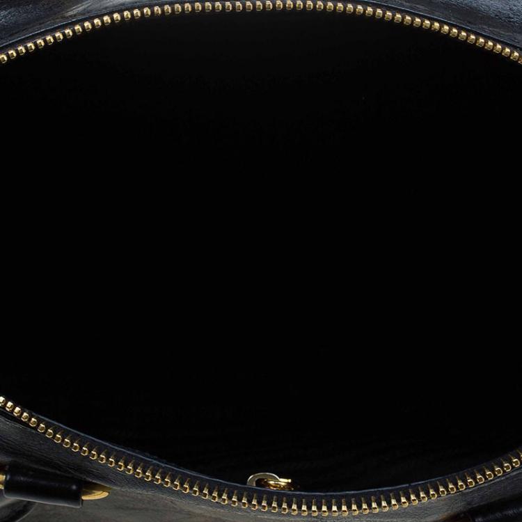 Pre Owned Prada Black Vitello Shine Leather East West Bauletto Bag