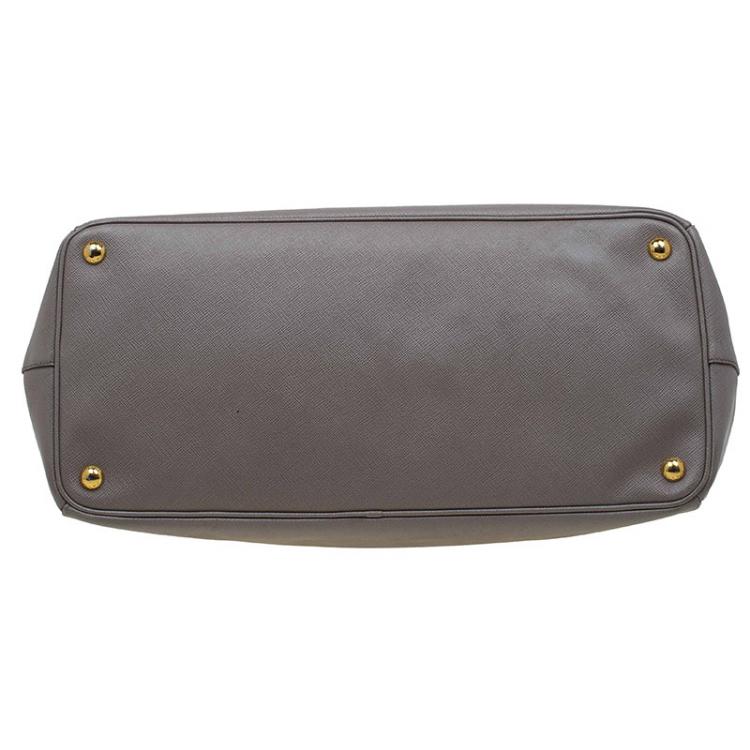 Pre Owned Prada Grey Saffiano Lux Leather Large Tote
