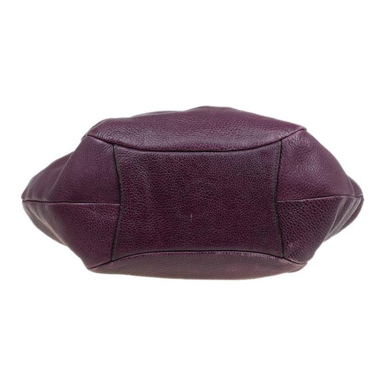 Pre Owned Prada Purple Deer Skin Leather Hobo