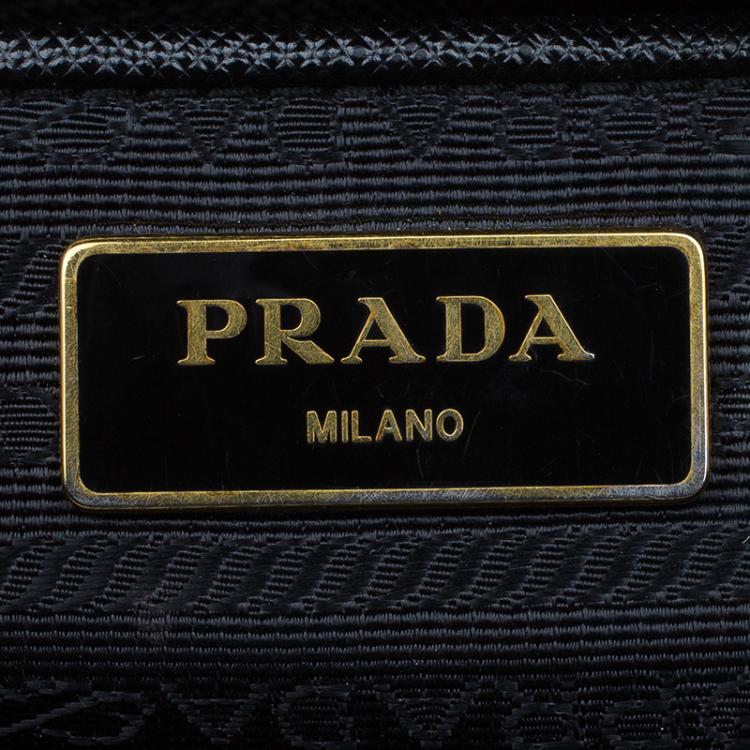 Pre Owned Prada Black Saffiano Lux Leather Large Double-zip Tote
