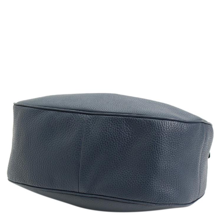 Pre Owned Prada Blue Vitello Daino Hobo Bag