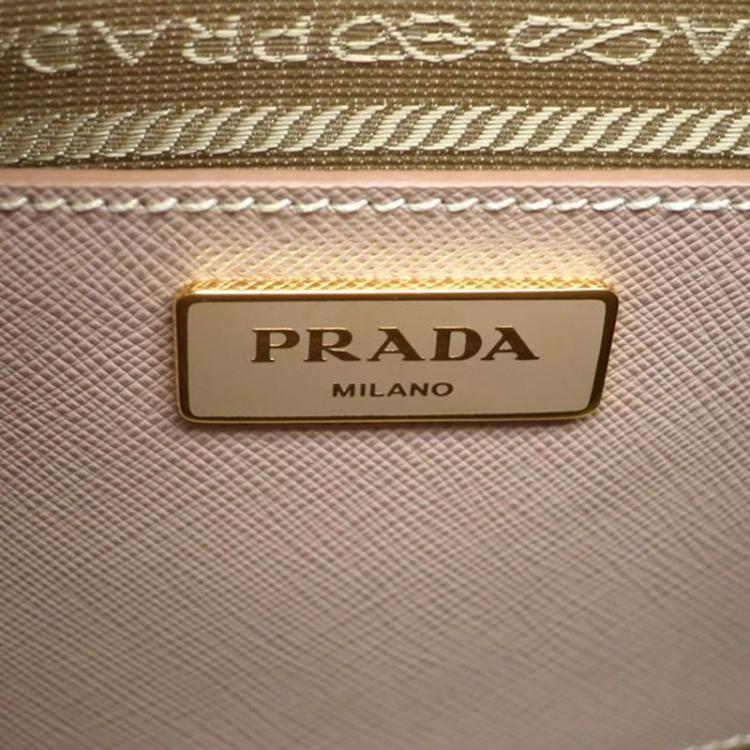 Pre Owned Prada Beige Saffiano Lux Leather Open Promenade Satchel