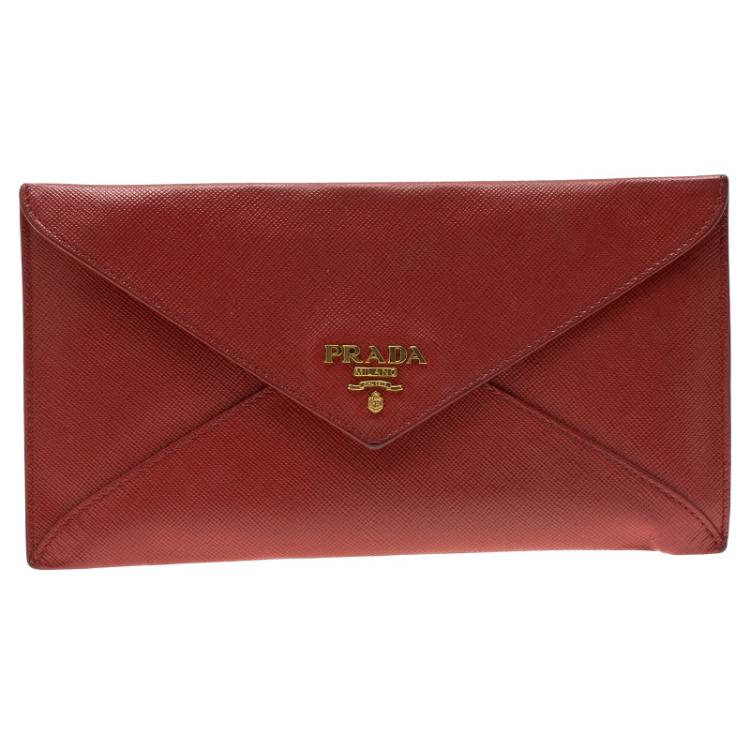 Prada Red Saffiano Leather Envelope Wallet Prada | TLC