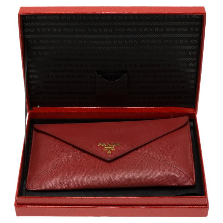 leather envelope wallet prada