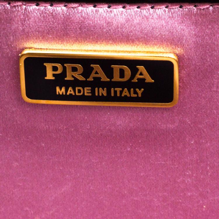 Pre Owned Prada Black Satin Oversize Clutch