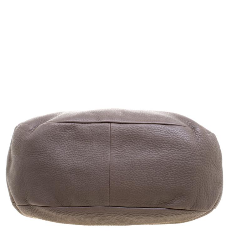 Pre Owned Prada Grey Pebbled Leather Hobo