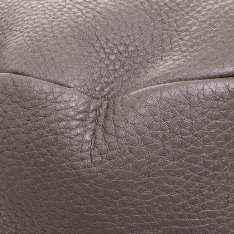 Pre Owned Prada Grey Pebbled Leather Hobo