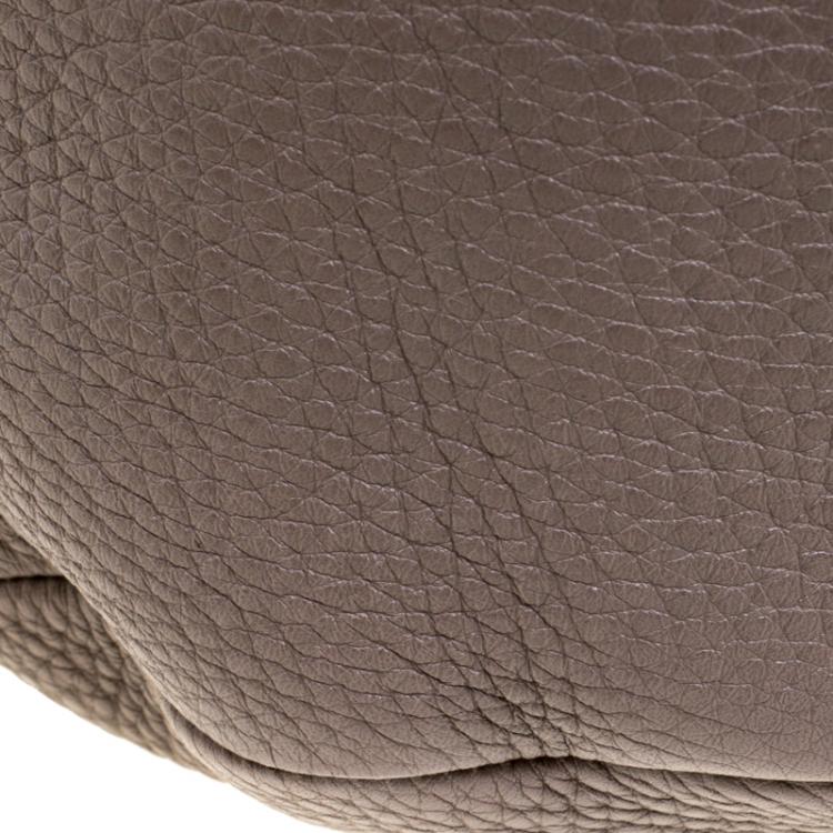 Pre Owned Prada Grey Pebbled Leather Hobo