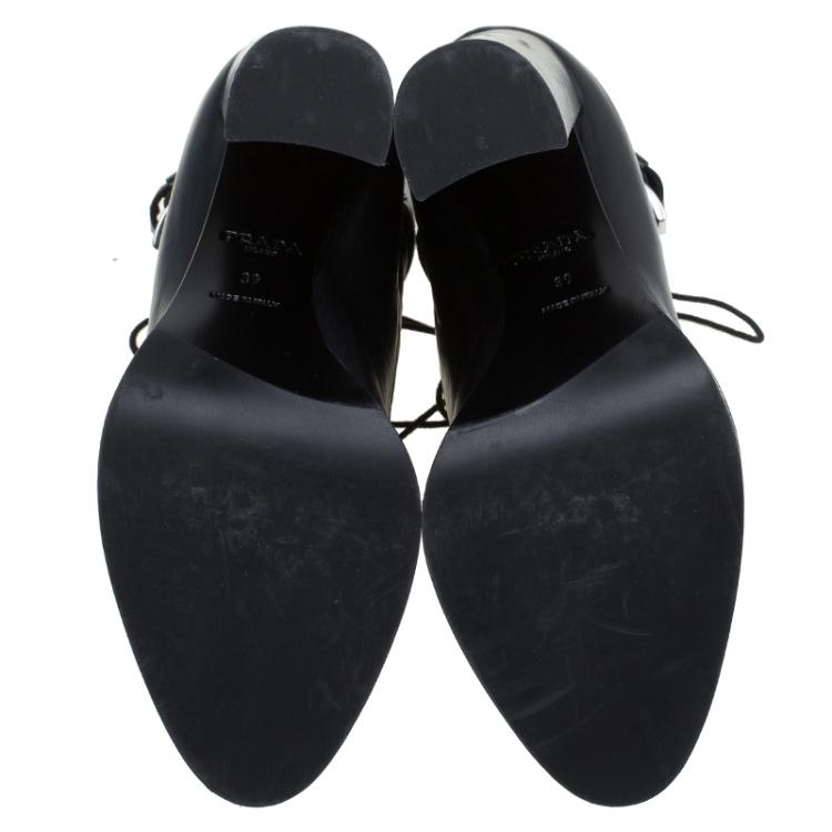 prada block heel combat boot