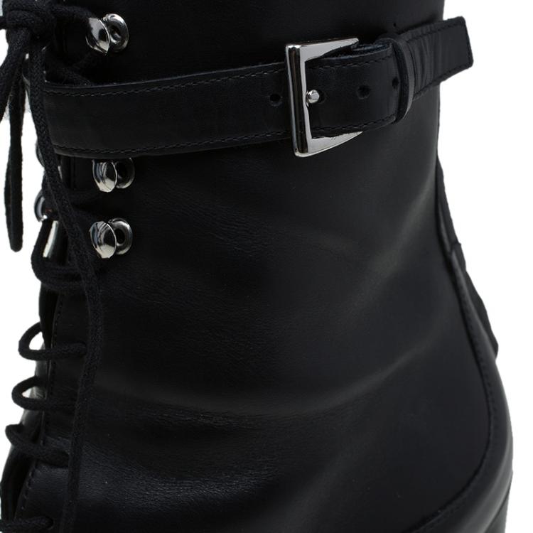 prada block heel combat boot