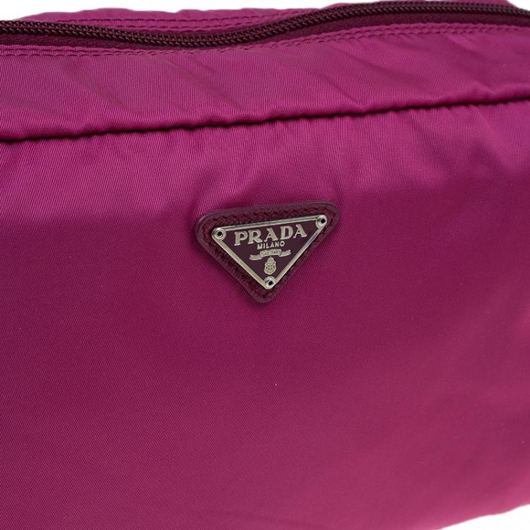 Pre Owned Prada Pink Nylon Vela Cosmetic Pouch