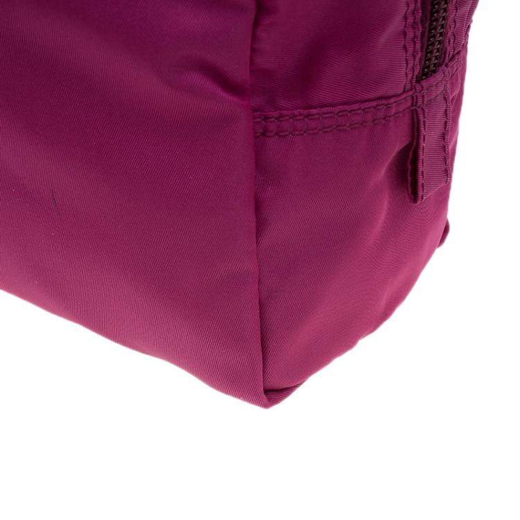 Pre Owned Prada Pink Nylon Vela Cosmetic Pouch