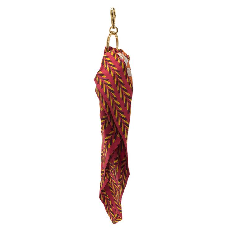 Pre Owned Prada Multicolor Printed Scarf Bag Charm