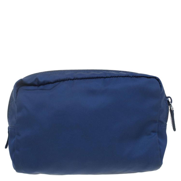 Pre Owned Prada Royal Blue Vela Necessary Beauty Pouch 