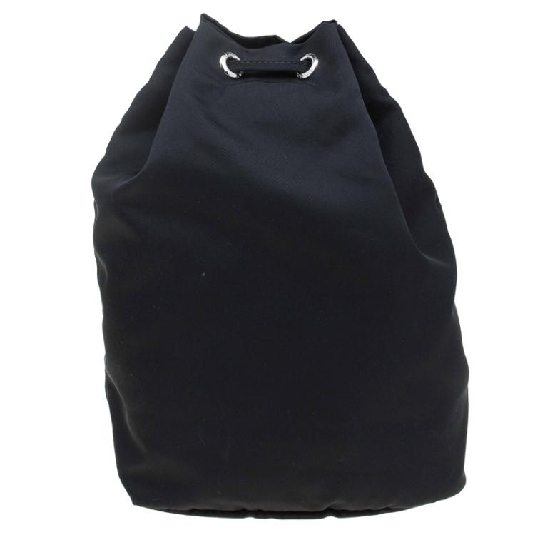 Pre Owned Prada Black Vela Cosmetic Drawstring Bag