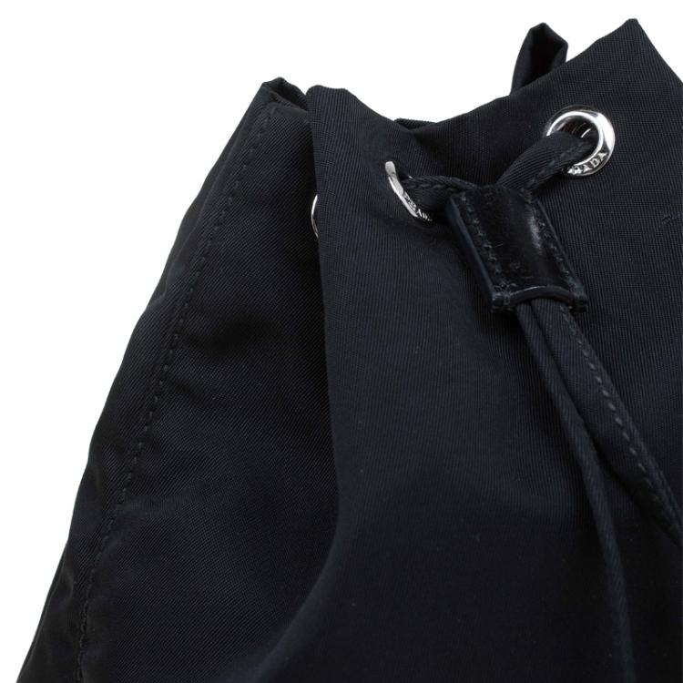 Pre Owned Prada Black Vela Cosmetic Drawstring Bag